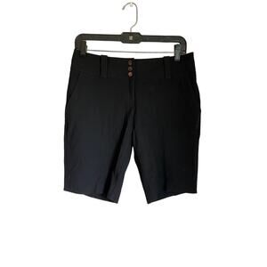 Michael Kors Flat Front Black Shorts Size 4P Bermuda Shorts